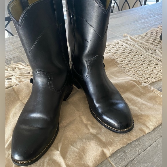 Justin Roper Black Cowboy Boots- LIKE NEW Men’s sz. 10EE - Picture 2 of 4